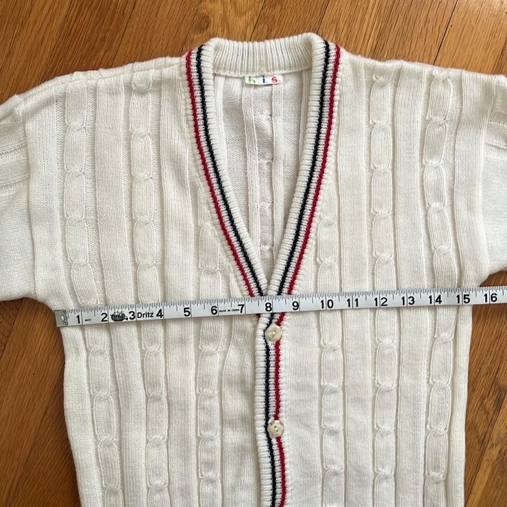 Vintage Cream Cardigan with Red and Black Trim - Picture 7 of 12